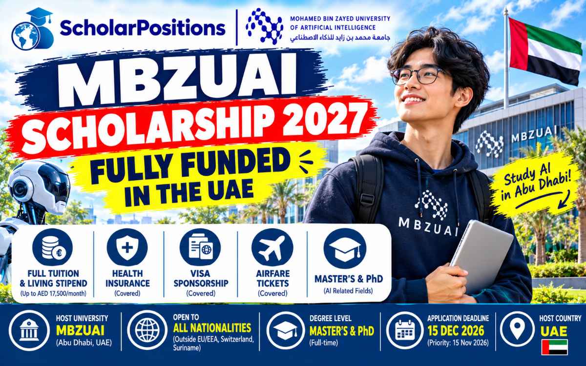 MBZUAI Scholarship 2027: Fully Funded AI Master's & PhD